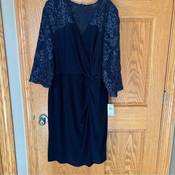 NWT Alex Evenings Navy Dress - Picture 2 of 6